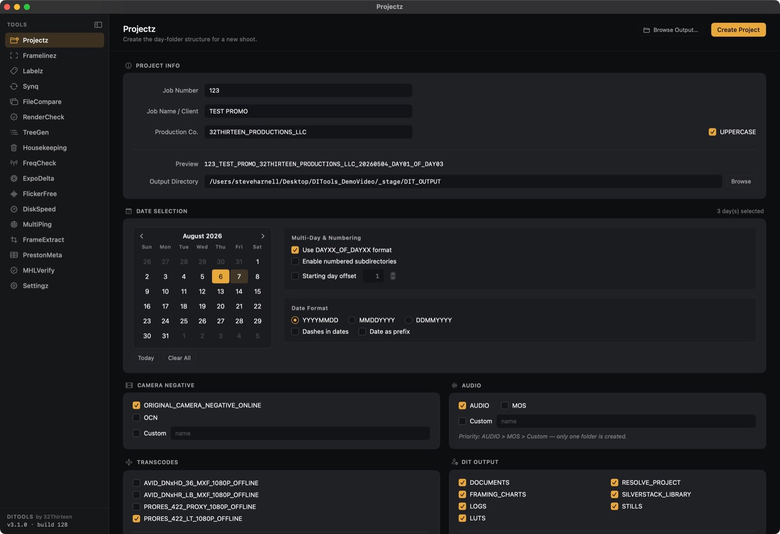 Project module in DITools